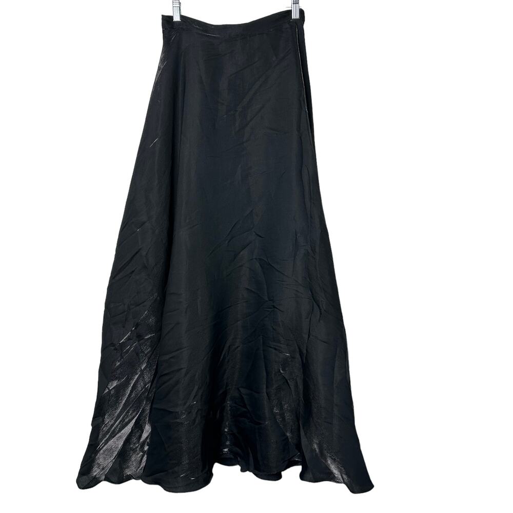 JS Collection Black Shimmery Full Length A-Line Skirt Women's Size 8